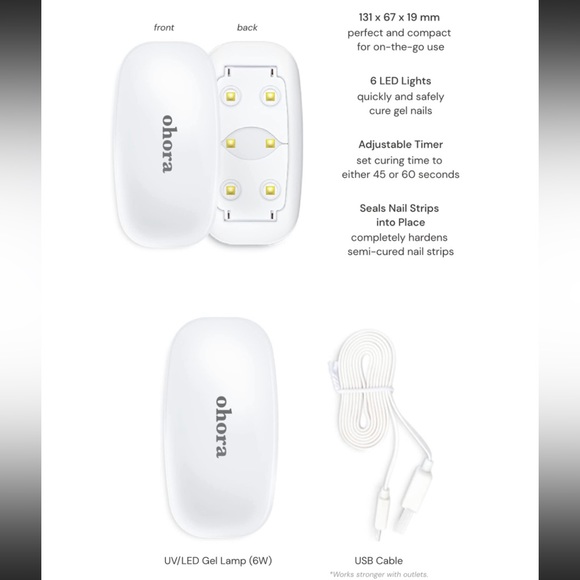 Ohora Portable Gel Nail UV Light / LED Lamp NWT - Picture 2 of 5
